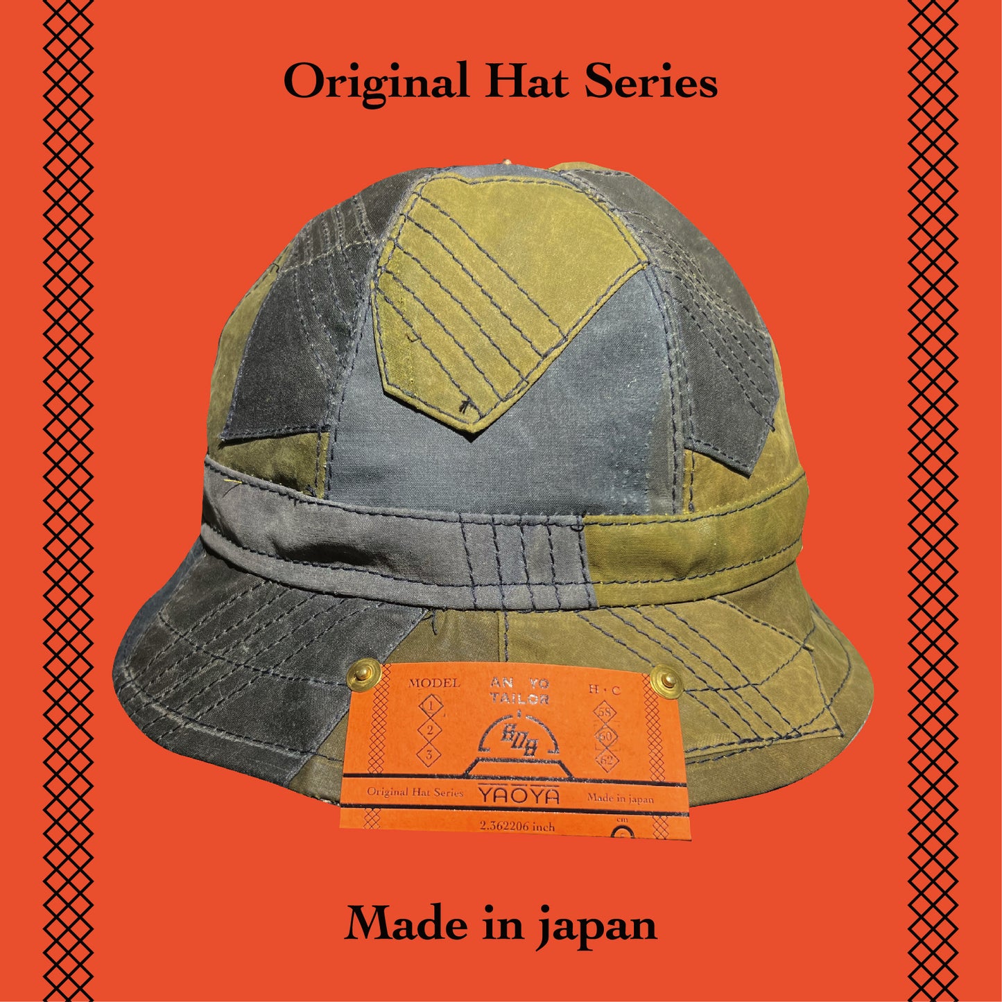 AN YO TAILOR Original hat【808】Oiled cotton Patchwork