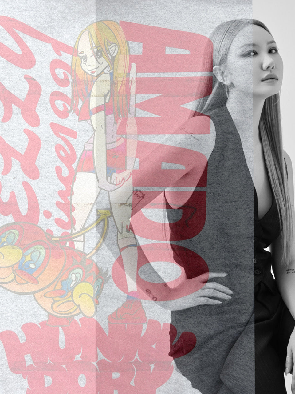 Pre Order【 ELLY(EXID) 】x HUNKY-DORY collaboration Hoodie (BK)