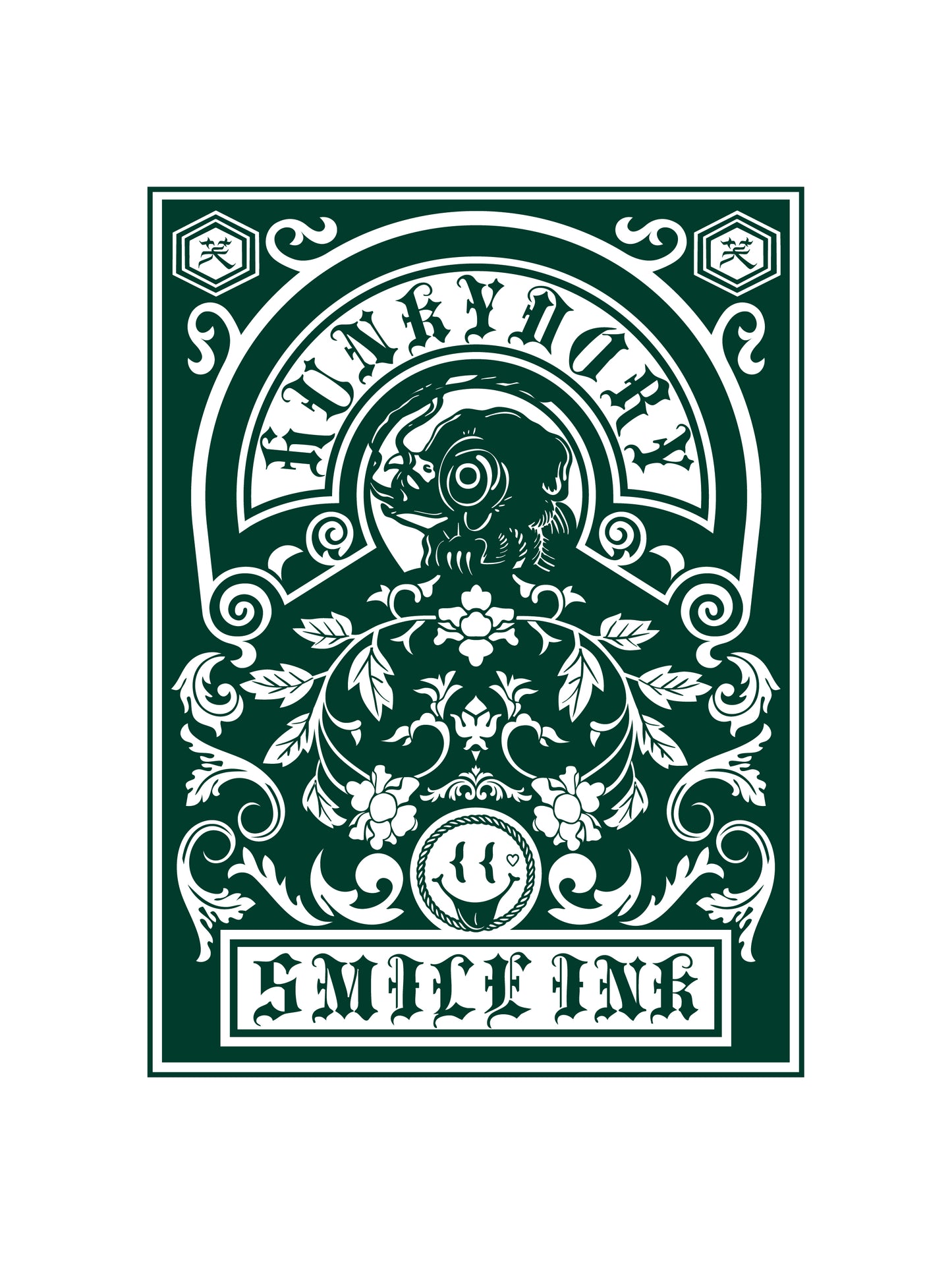 SMILE INK STUDIO x HUNKY-DORY collaboration limited T-shirts (WH)