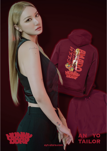 Limited 50 Pieces【 ELLY(EXID) 】x HUNKY-DORY collaboration Hoodie (WINE)