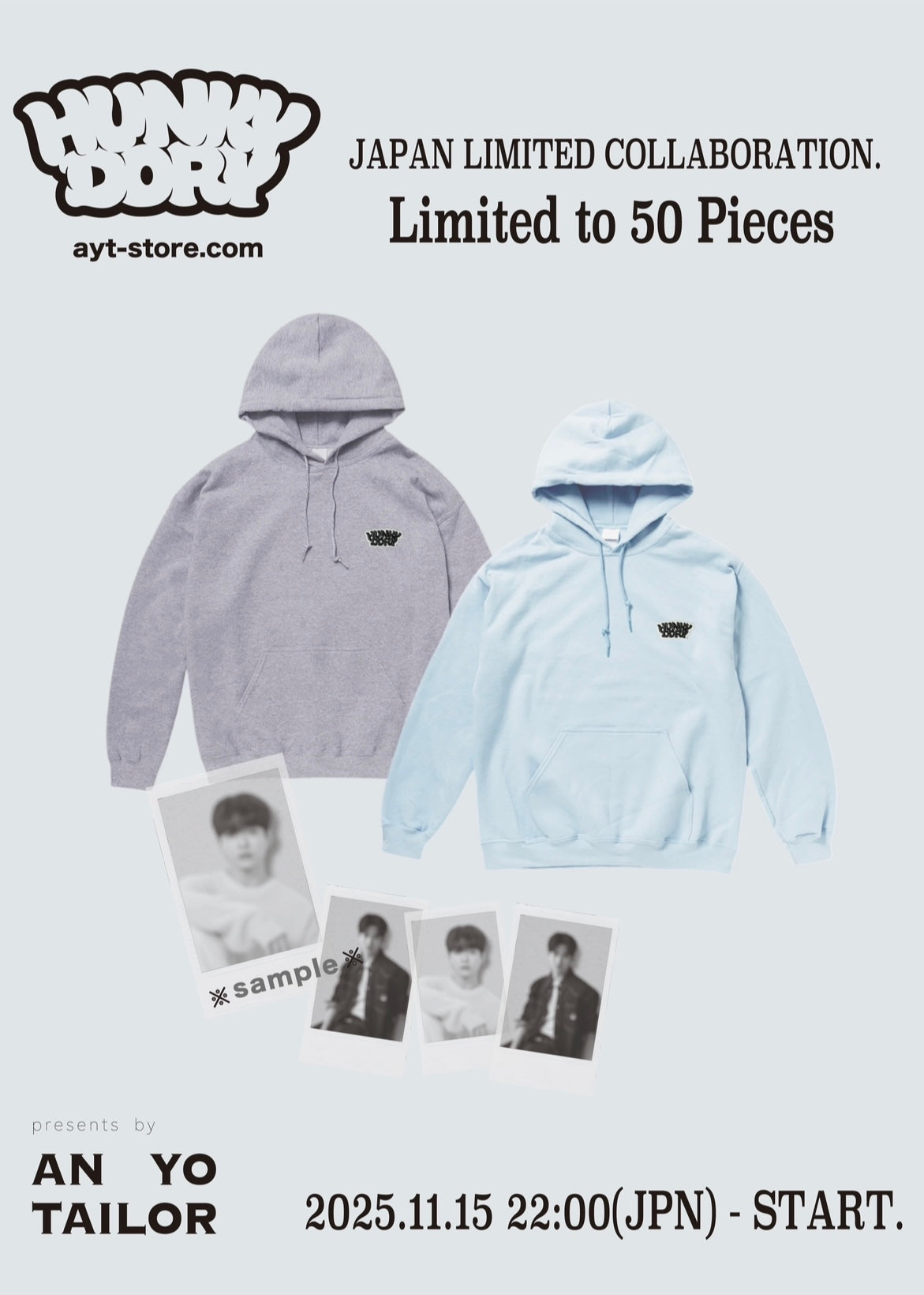 WINTER LIMITED 50 pieces【 Jung Su bin x HUNKY-DORY 】collaboration Hoodie (GRY)