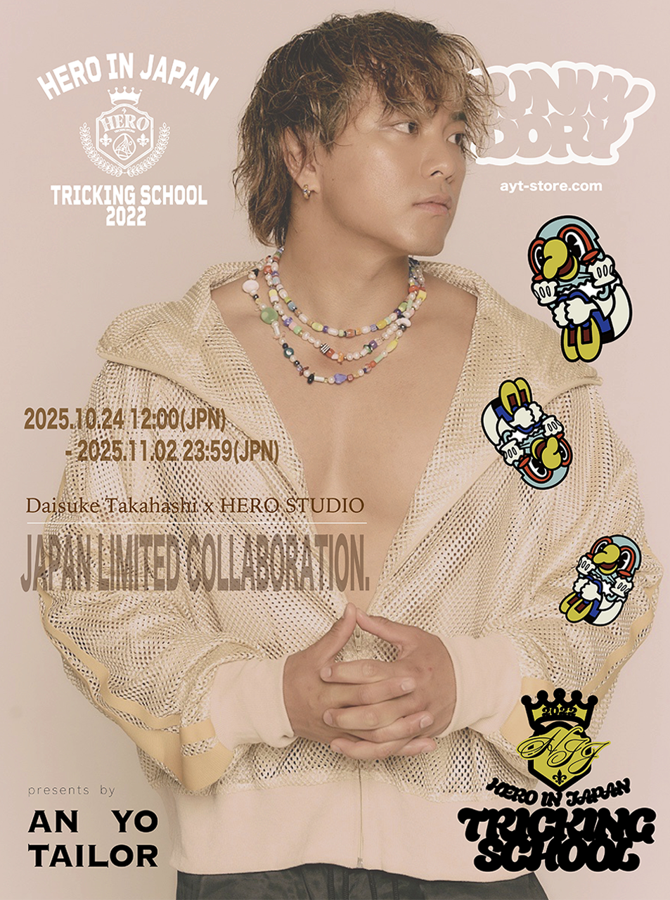 【Daisuke Takahashi 】x HUNKY-DORY x HERO STUDIO collaboration Tshirts