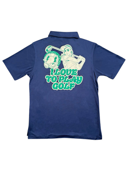 【NATSUKA HORI x HUNKY-DORY】graphic polo Tshirts (NVY)