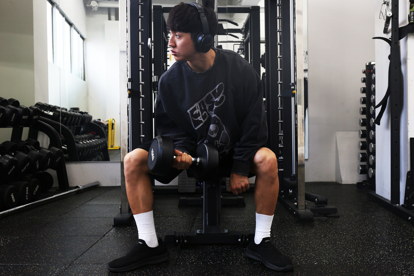 2nd 数量限定!!! AN YO PARLOR x 【KOROCHIKI NISHINO】GYM 《EASY EASY 》Character sweat BK